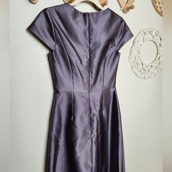 Alfred Sung Cap Sleeve A-Line Gown In Caviar Women's Size 0 NWT - Picture 6 of 10